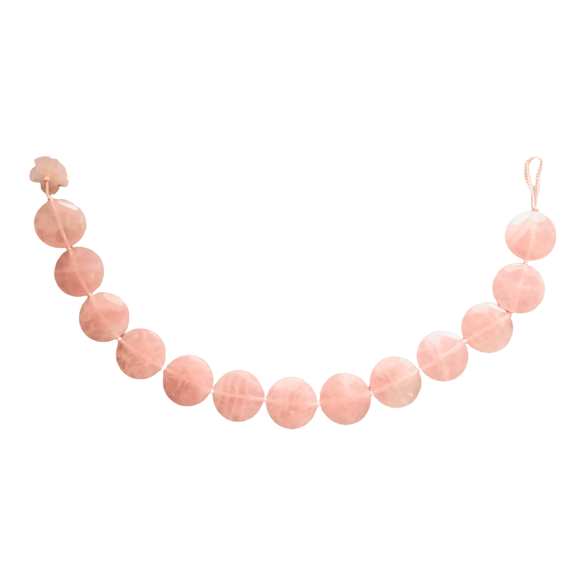 Vintage Rose Quartz Crystal Stone Single Strand Costume Necklet Necklace - Ava & Iva