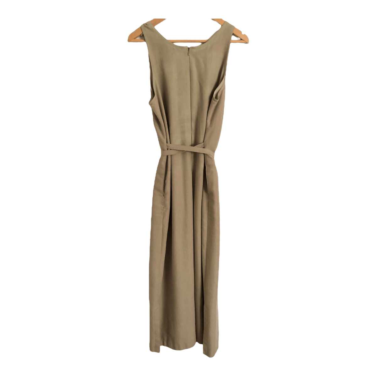 Gilbor Vintage Viscose Blend Sleeveless Shift Maxi Dress Beige UK Size 14 - Ava & Iva