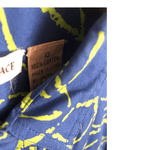 Vintage Jacquelyn & Grace 100% Cotton Long Sleeve Belted Shirt Maxi Dress Electric Blue Acid Green Block Print UK Size 8-10 - Ava & Iva