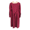 Laura Ashley Vintage Cotton Blend Long Sleeve Shirt Maxi Dress Dark Pink Floral Print UK Size 12-14 - Ava & Iva