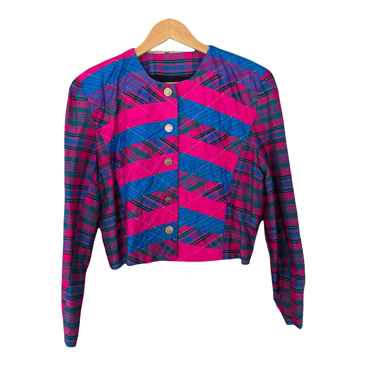 Jenny Edwards-Moss Oink Tartan Silk Bolero Jacket UK Size 12 - Ava & Iva