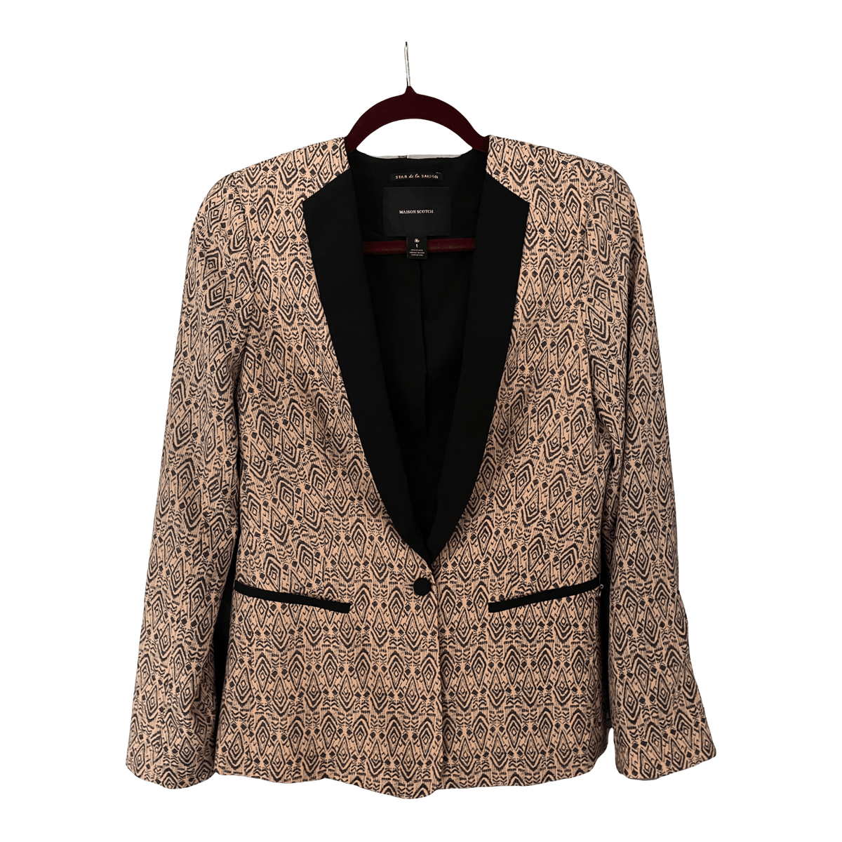 Maison Scotch Smoking Style Jacket Peach and Grey Size 1 UK Size 10 - Ava & Iva