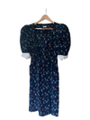 Unger 100% Silk Square Neck Star Dress Navy UK Size 10-12 - Ava & Iva