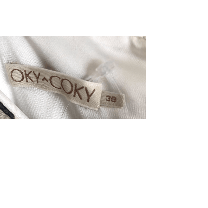 Oky-Coky 100% Silk Chiffon Sleeveless Maxi Dress w/ Sash & Shawl Black White Animal Print Size M - Ava & Iva