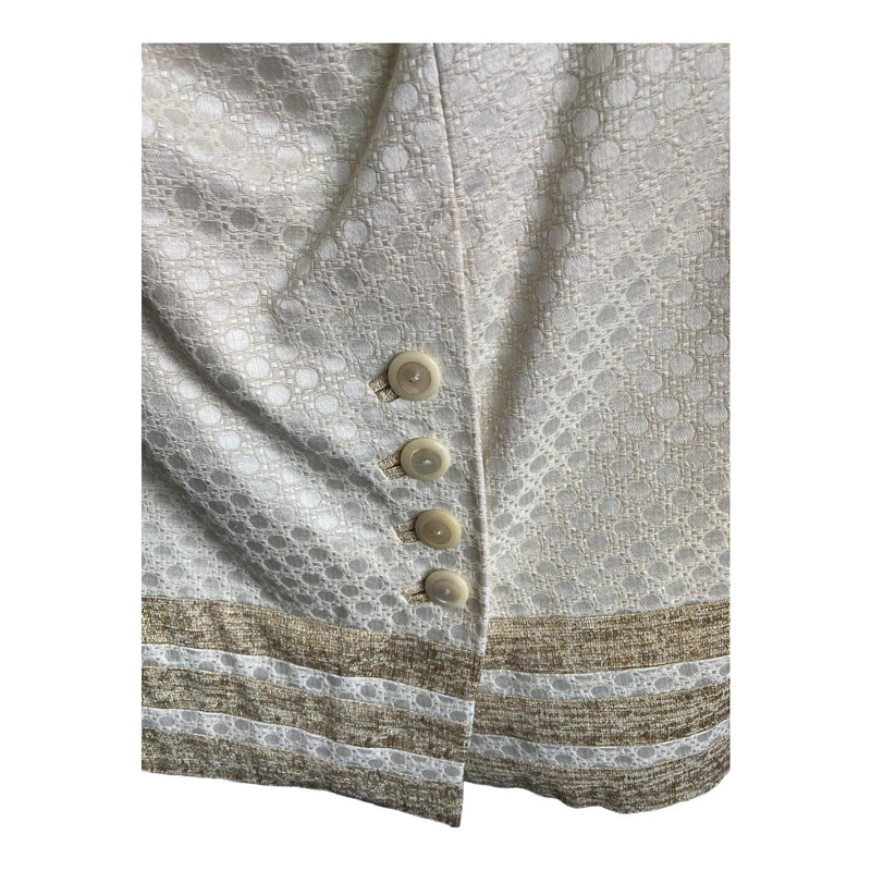 Karen Millen Cotton Mix Cream Skirt Suit UK Size 14 - Ava & Iva