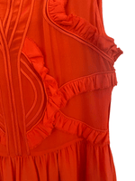 Reiss 100% Silk Sleeveless Orange Summer Dress UK Size14 - Ava & Iva