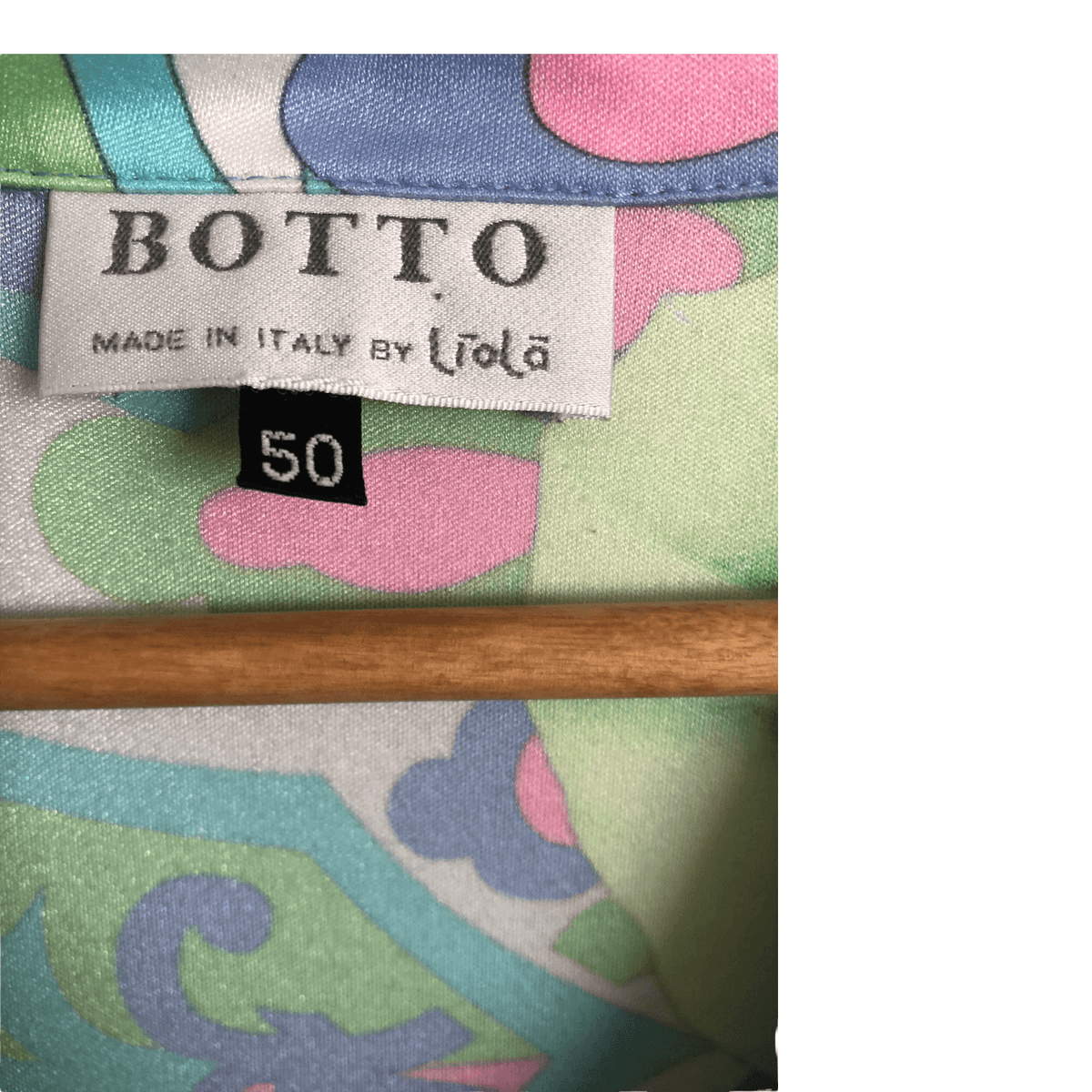 Botto Vintage Stretch Jersey Short Sleeve Midi Shirt Dress in Pink Blue Multi Floral Geometric Print UK Size 18 - Ava & Iva