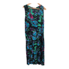 Phool Est. 100% Viscose Sleeveless Tiered Maxi Dress Black Light Blue Multi Floral Print UK Size 14 - Ava & Iva