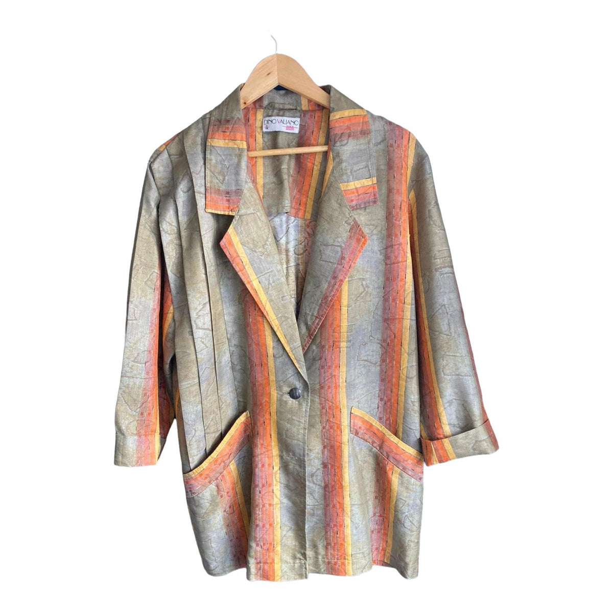 Dino Valiano Multi-Coloured Striped Skirt Suit UK Size 10 - Ava & Iva