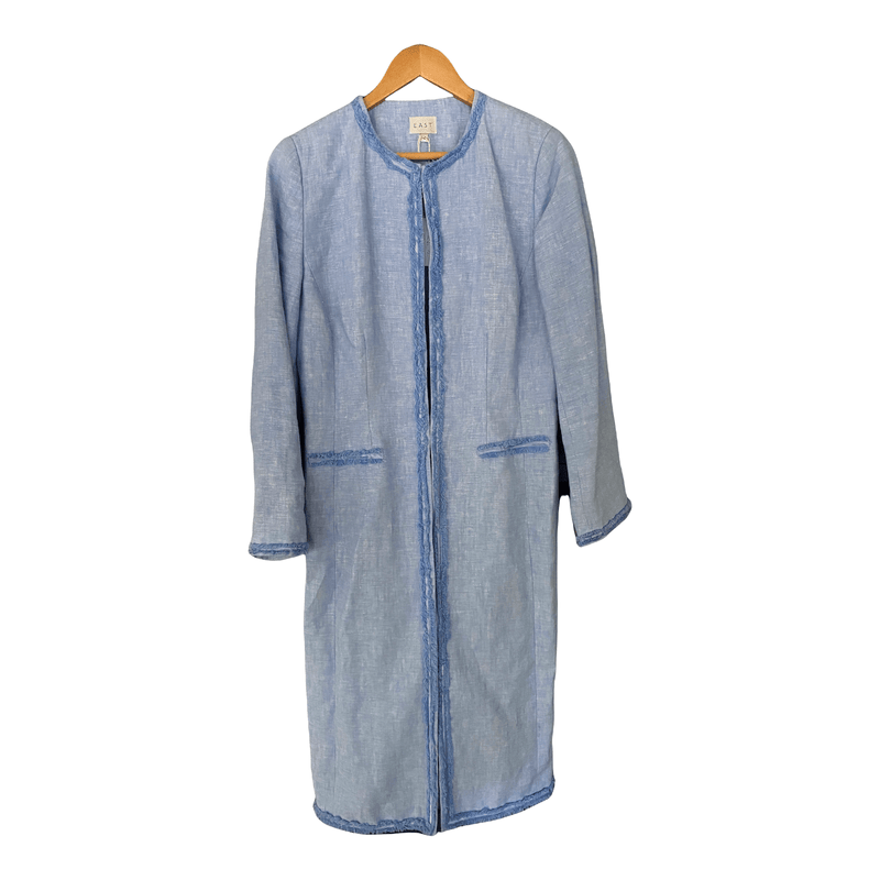 East 100% Linen Coat Light Blue UK Size 12 - Ava & Iva