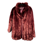 Kaleidoscope Faux Fur Burgundy Long Sleeved Coat UK Size 10 - Ava & Iva