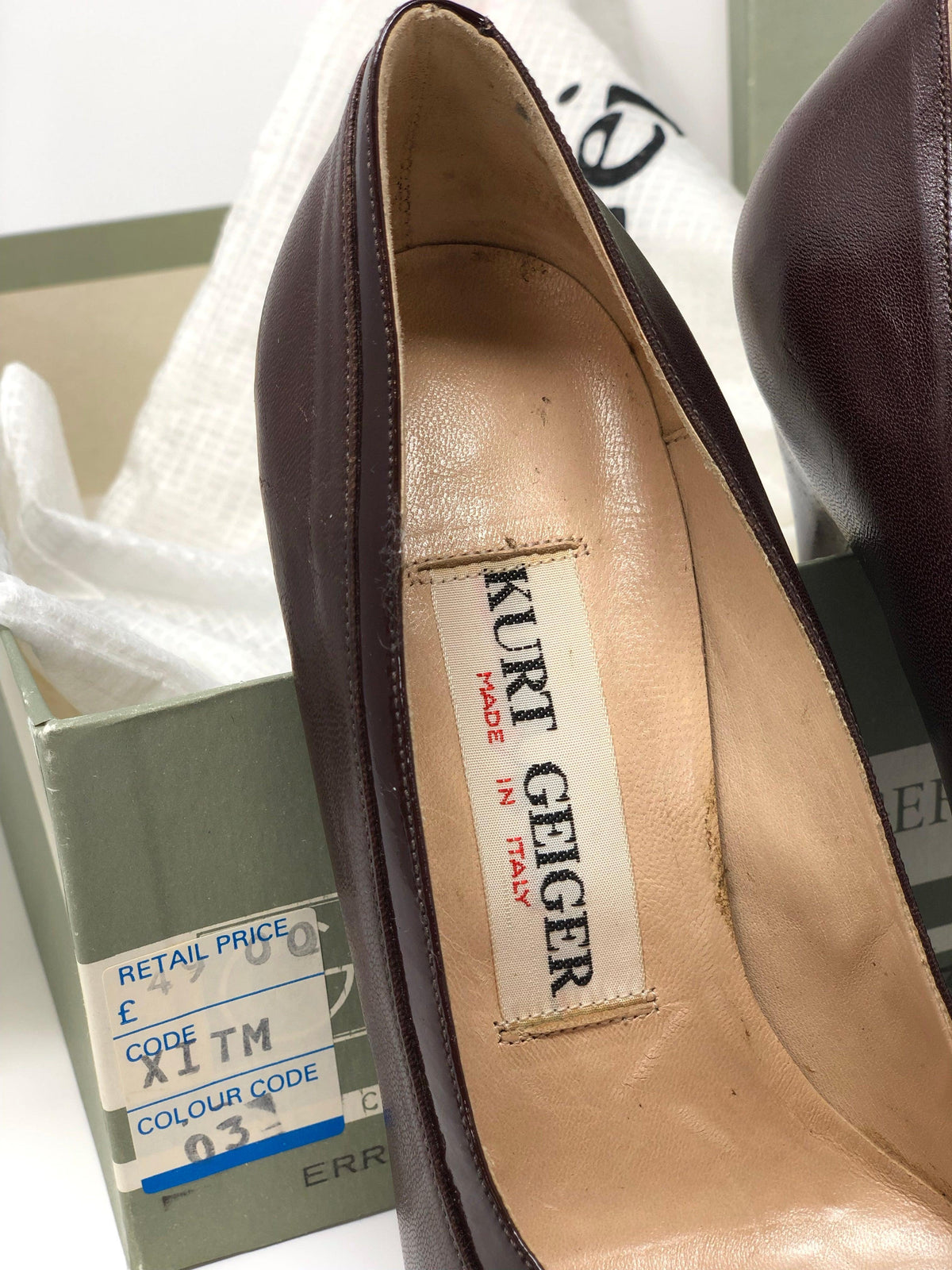 Kurt Geiger Court Shoes Leather Brown UK 3.5 - Ava & Iva