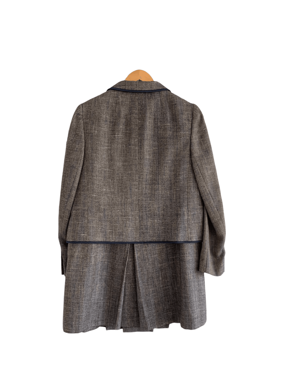 Linen/Wool Mix Skirt Suit Grey Size UK Medium/Large - Ava & Iva