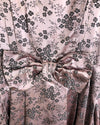 Unbranded Vintage Satin Brocade Sleeveless Evening Gown Maxi Dress Lilac Black Floral Print UK Size 10 - Ava & Iva