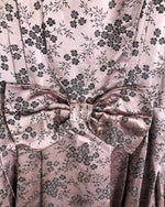 Unbranded Vintage Satin Brocade Sleeveless Evening Gown Maxi Dress Lilac Black Floral Print UK Size 10 - Ava & Iva