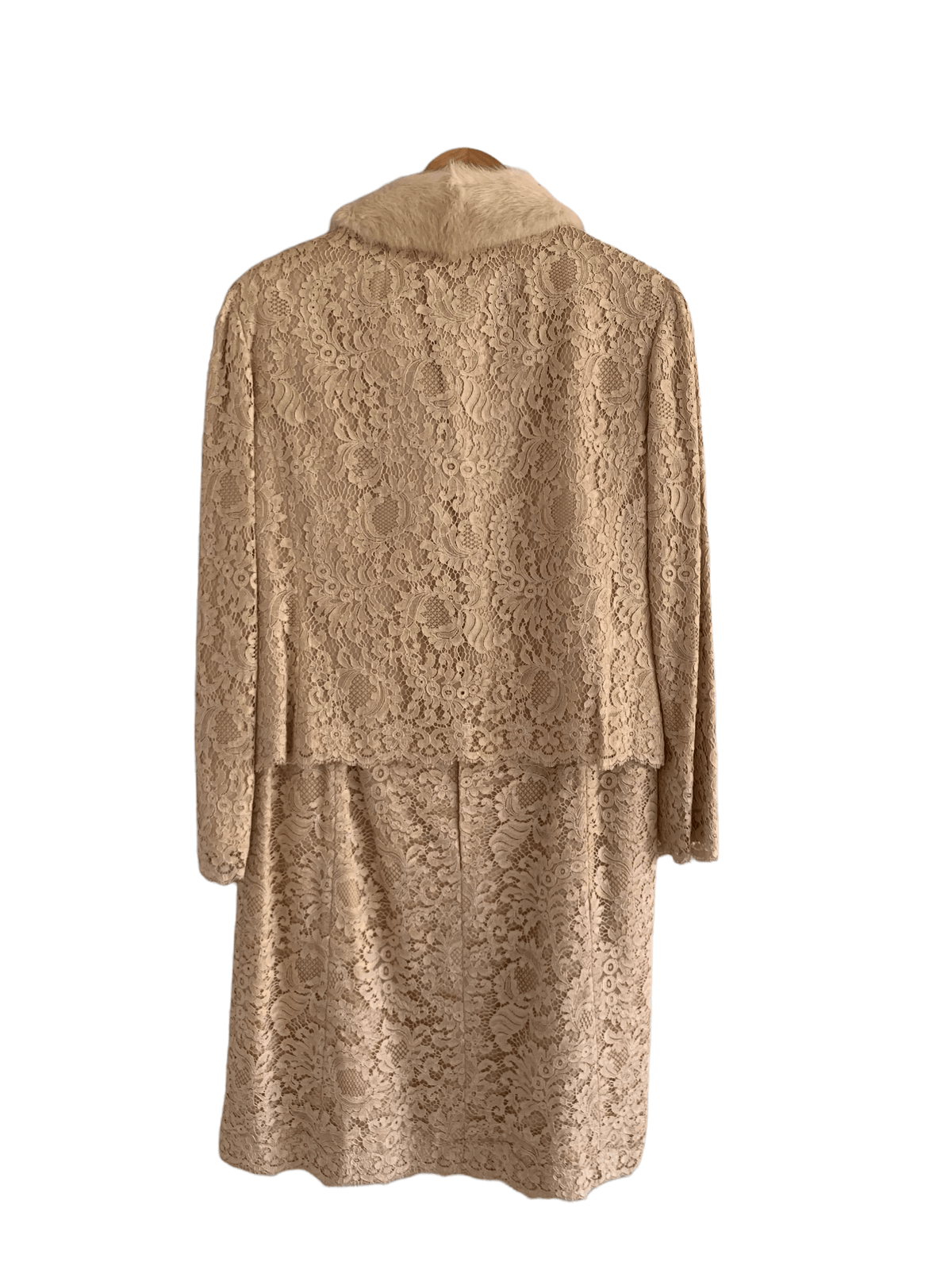 Vintage Alternatief Lace Suit Dress and Jacket Beige UK Size 12 - Ava & Iva