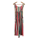 Unbranded 100% Cotton Sleeveless Maxi Dress Pink/Multicoloured Striped UK10/12 - Ava & Iva
