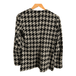 Mistermonte Vintage Evening Jacket Black Metallic Silver Houndstooth Pattern UK Size 10-12 - Ava & Iva
