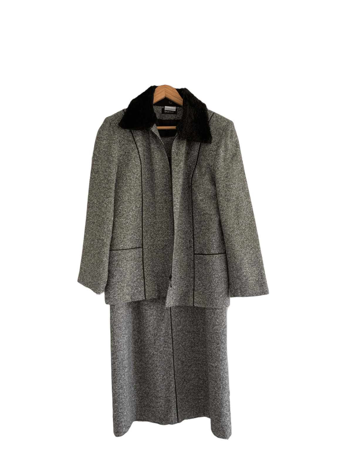 Bianco Wool Dress and Jacket Grey UK Size 18 - Ava & Iva