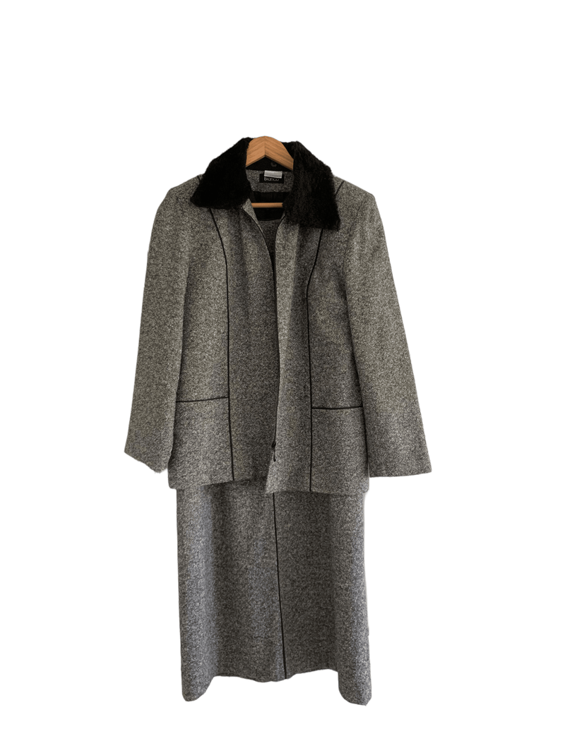 Bianco Wool Dress and Jacket Grey UK Size 18 - Ava & Iva