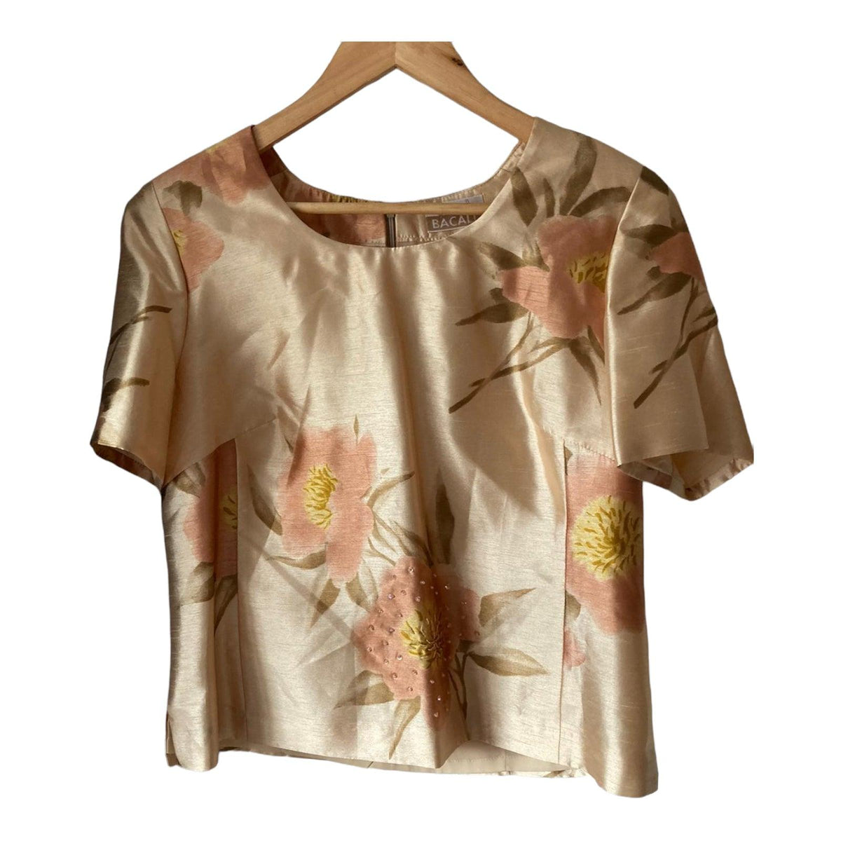 Bacall Gold Floral Top And Jacket Set UK Size 18 - Ava & Iva