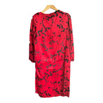 Monte Carlo Silk Red And Black Floral Long Sleeved Dress UK Size 10 - Ava & Iva