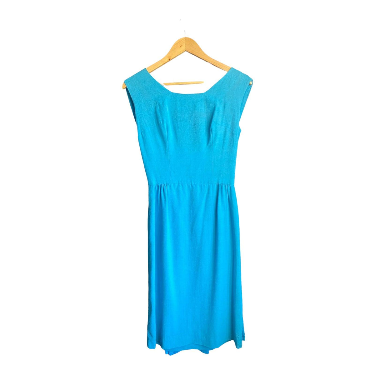Vintage Teal Sleeveless Dress UK Size  10 - Ava & Iva