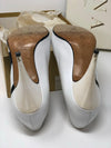 Gina Vintage Shoes White Pearl and Black Leather Heels UK4 - Ava & Iva