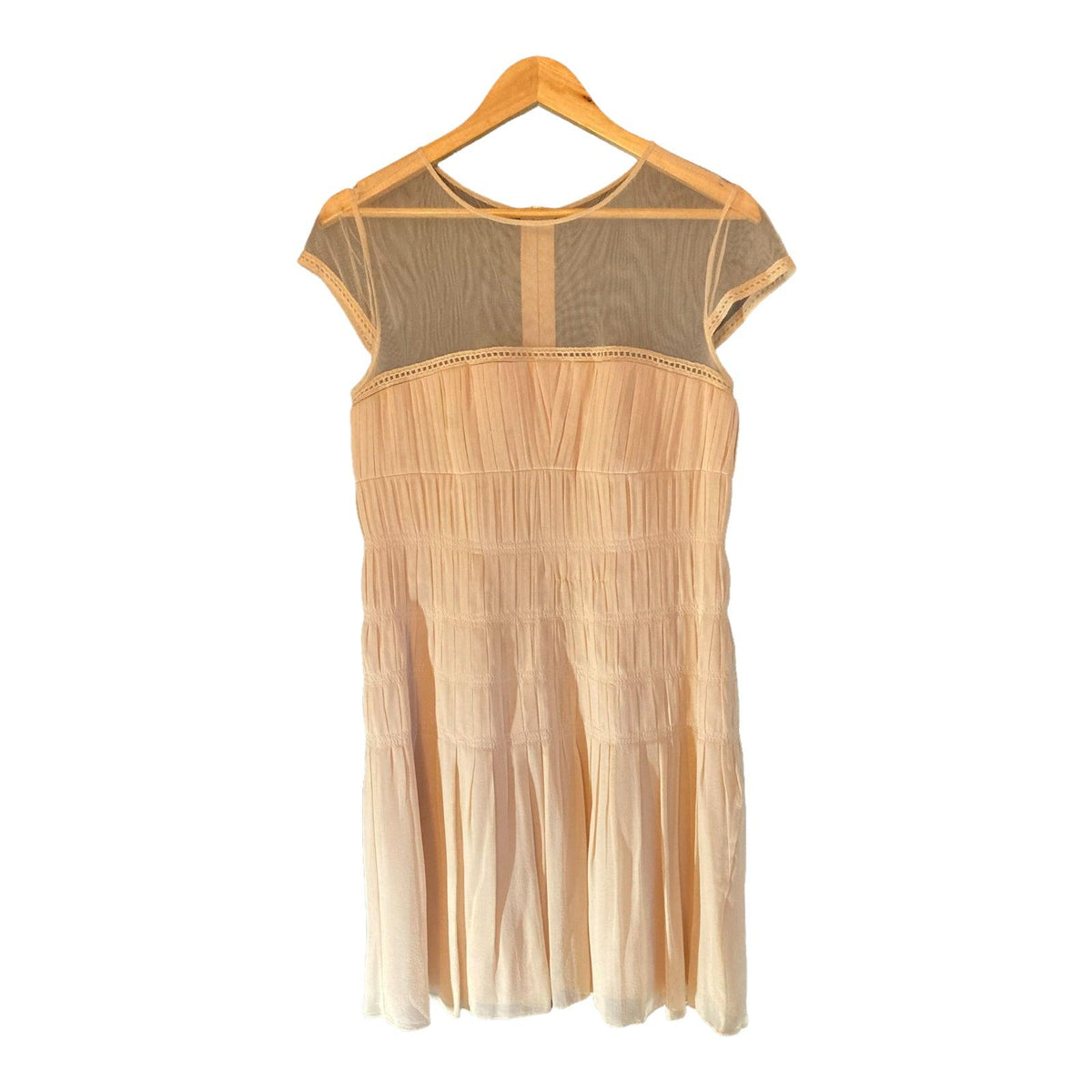Di Alberta Ferretti Nude Cap Sleeved Dress UK Size 12 - Ava & Iva