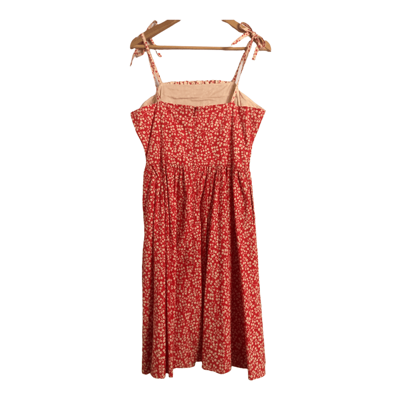 Whistles 100% Cotton Strappy Summer Dress Orange Cream Block Print UK Size 14 - Ava & Iva