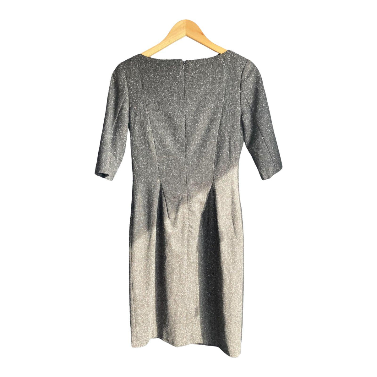 L.K.Bennett Wool Grey 3/4 Sleeved Dress UK Size 12 - Ava & Iva