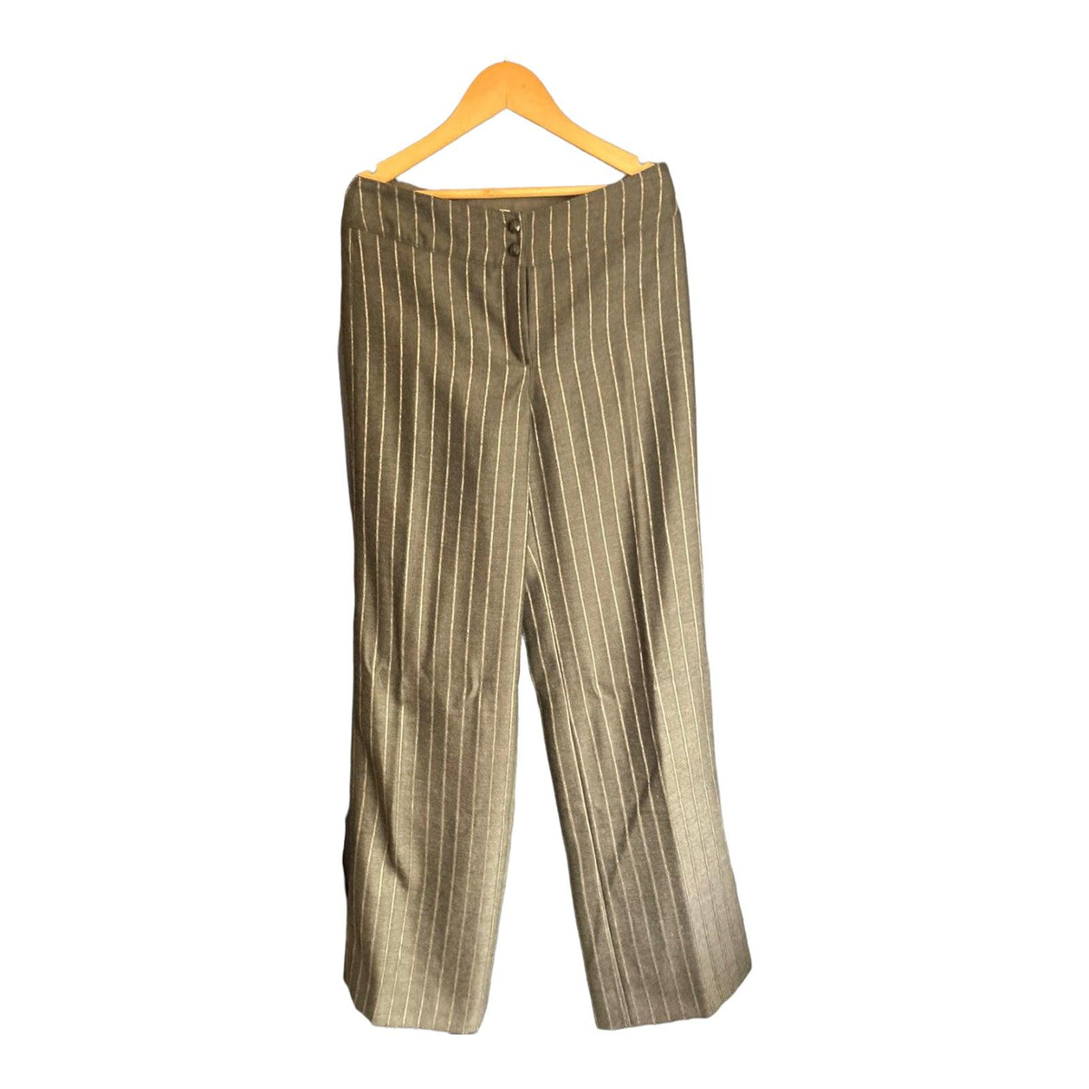 Armani Grey Pinstriped Trousers UK Size 8 - Ava & Iva