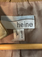 Heine Leather Jacket with Embroidered Panels & Pockets Taupe UK Size 14 - Ava & Iva