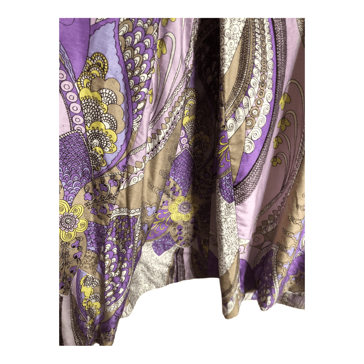 High Class Vintage 100% Raw Silk Sleeveless Jumpsuit Purple Gold UK Size 10-12 - Ava & Iva