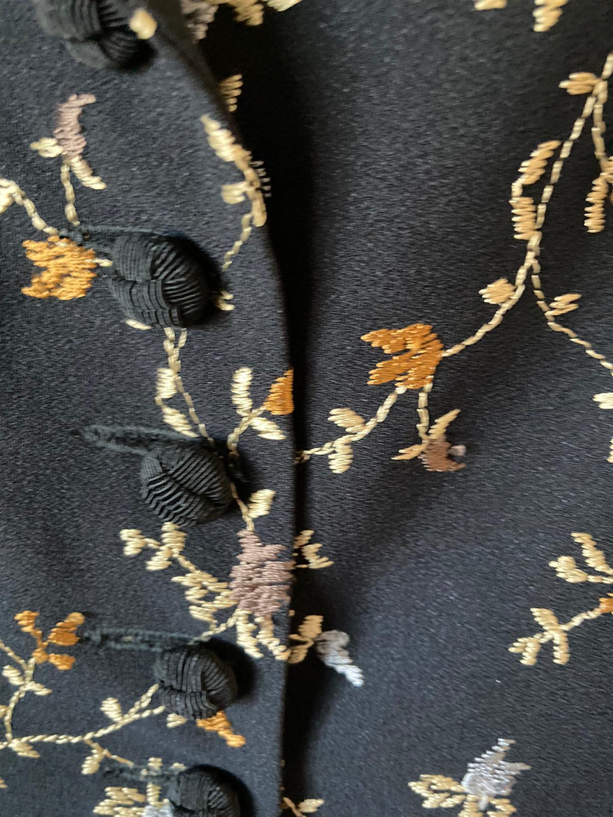 Paddy Campbell Black With Gold Embroidery Skirt Suit Jacket UK Size 10 Skirt UK Size 12 - Ava & Iva