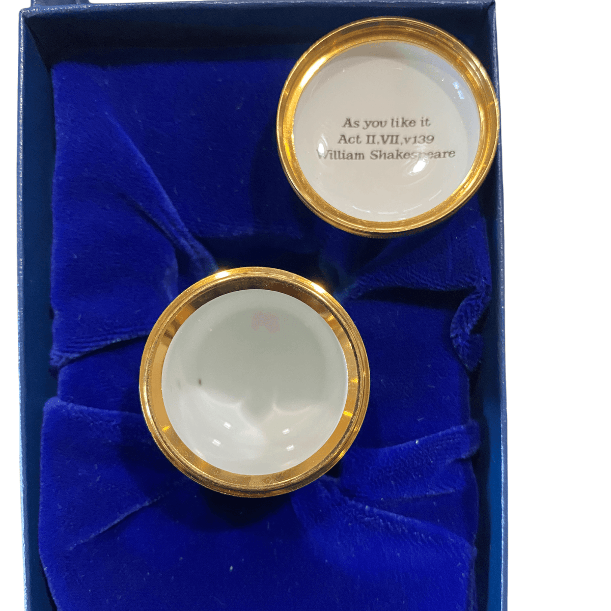 Halcyon Days Shakespeare “As You Like It” Round Enamel Box Screw Top - Ava & Iva