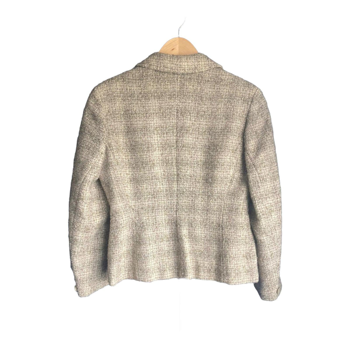 Richard Shops Cream And Green Tweed Skirt Suit UK Size 10 - Ava & Iva