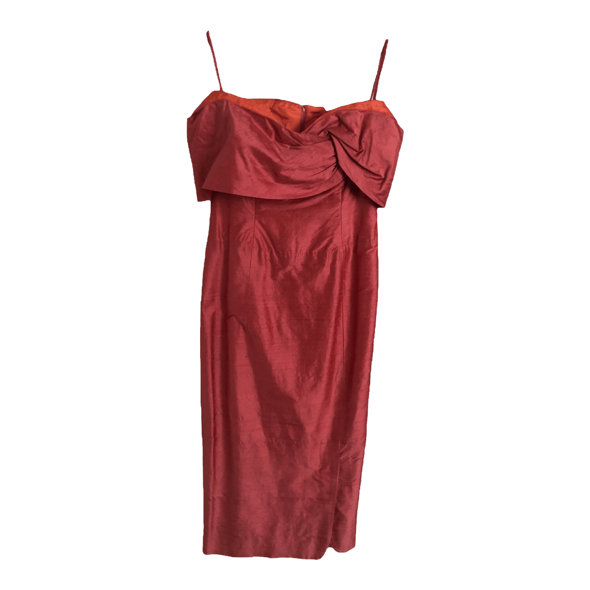 Vittorio Rosato London Vintage 100% Pure Silk Sleeveless Evening Gown Maxi Dress Coral Pink UK Size 12-14 - Ava & Iva