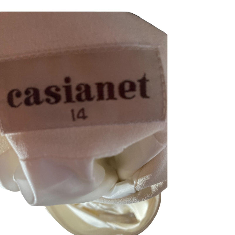 Casianet Cream Cocktail Capped Sleeved Dress UK Size 14 - Ava & Iva