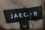 Jaeger Linen Blend Sleeveless Midi Shift Dress Taupe UK Size 14 - Ava & Iva
