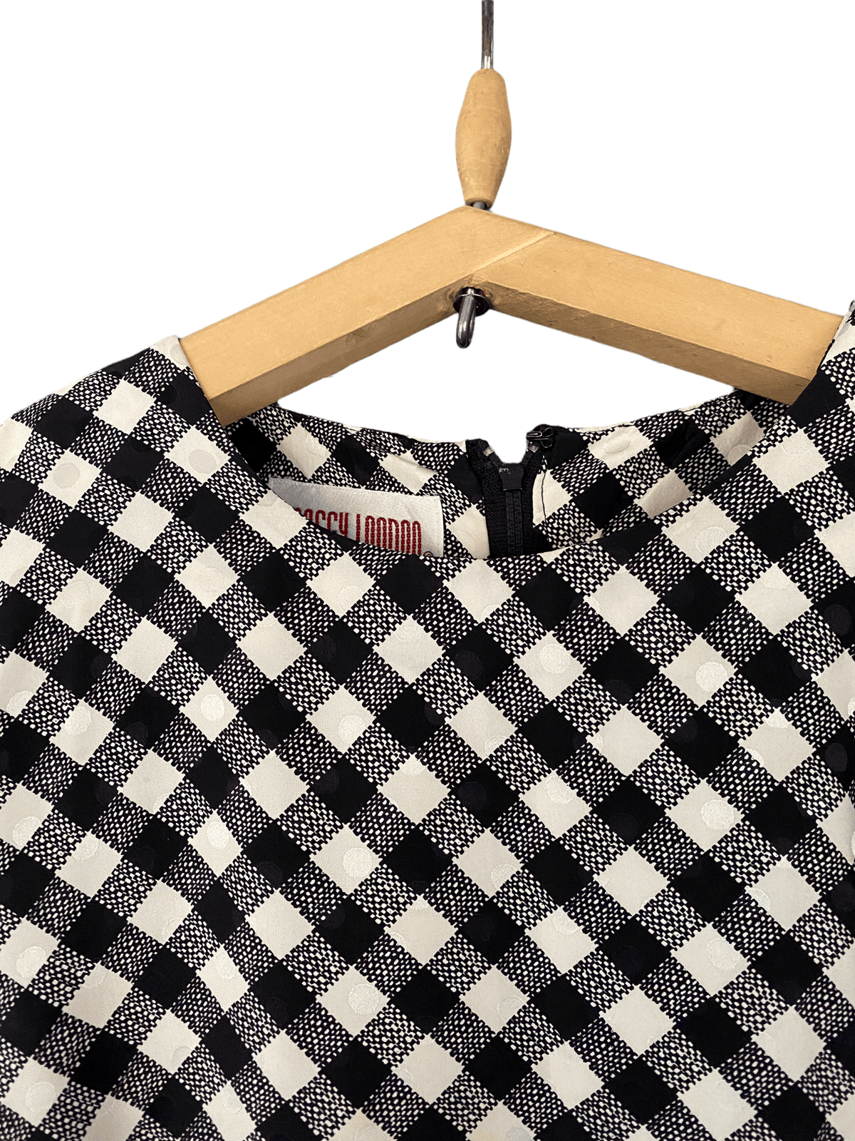 Maggy London Vintage 100%  Silk Dress Black and Crean Check Size 8/10 - Ava & Iva