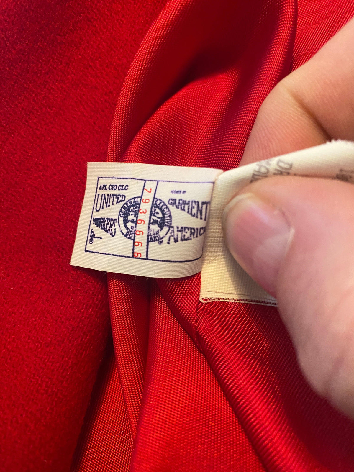 Kristen Black Vintage Union Made Wool Jacket Red Single Breasted Size S - Ava & Iva