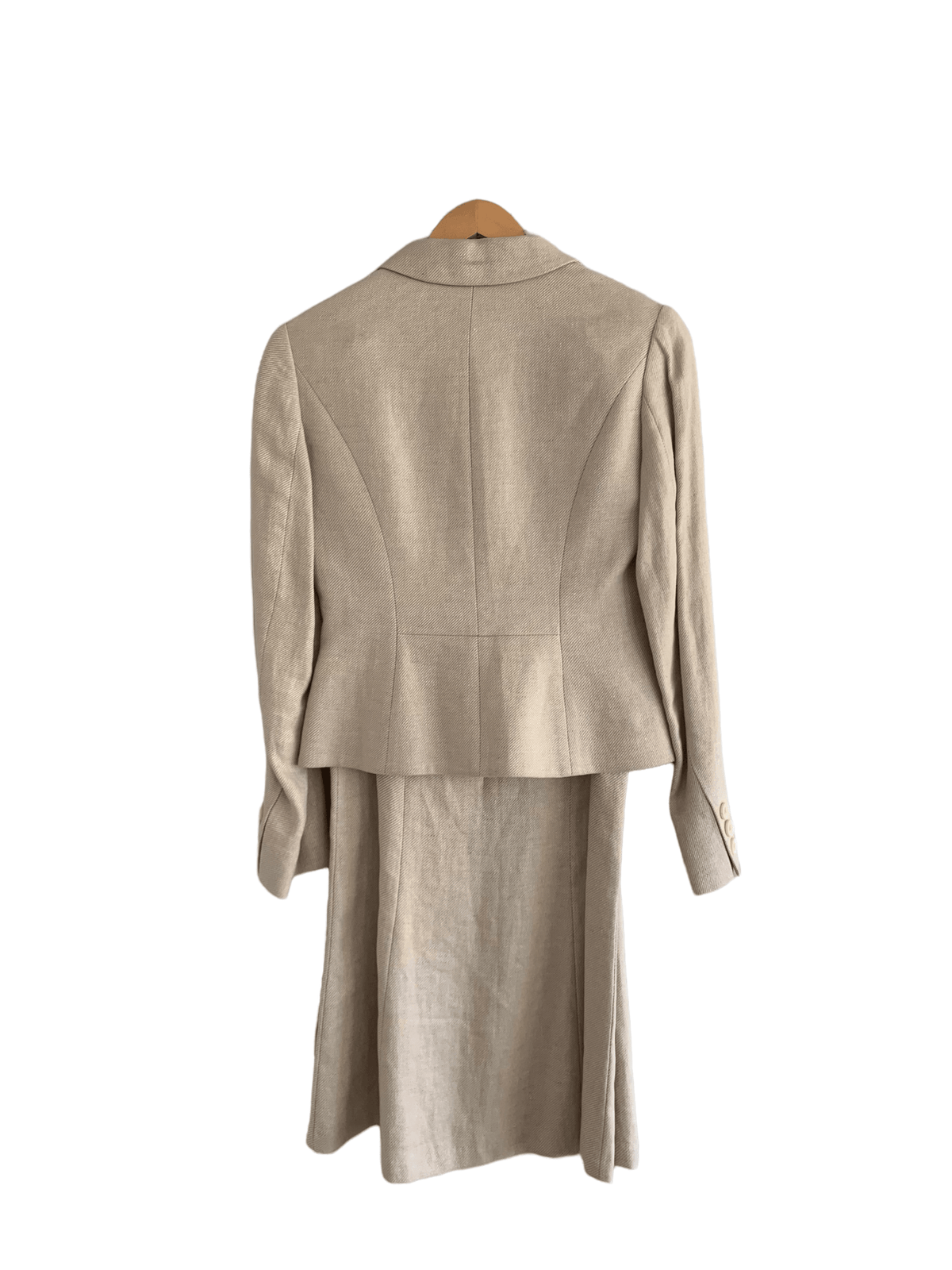 Hobbs Linen and Cotton Mix Summer Skirt and Jacket Suit Cream Size 10 - Ava & Iva