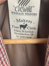 Cotswolds Woollen Weavers 100% Bourette Silk Burgundy, Cream and Grey Woven Skirt Suit. Jacket UK Size 10 Skirt UK Size 12 - Ava & Iva