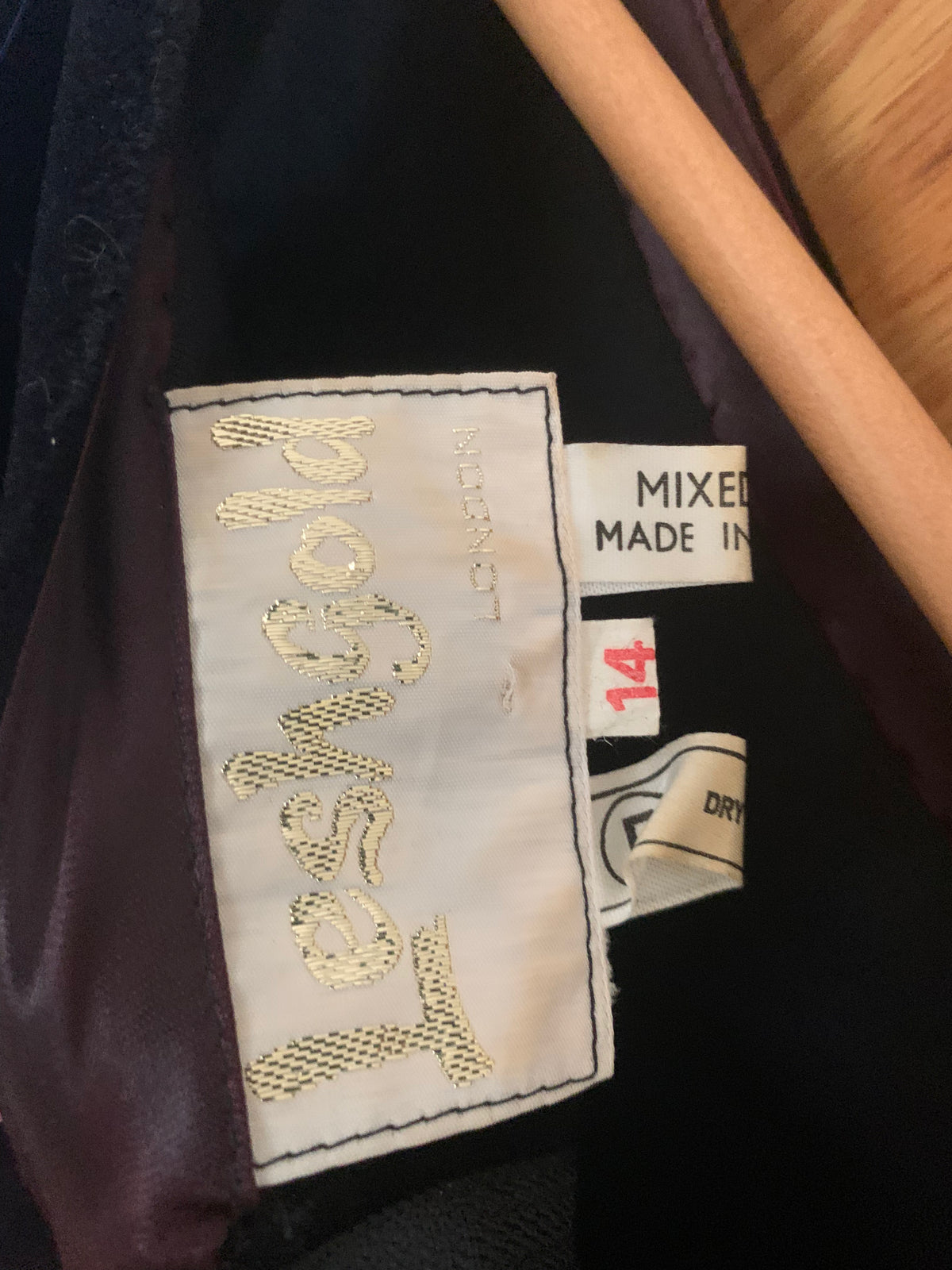 Leshgold Midi Dress Black with Large Blue Bows UK Size 14 - Ava & Iva