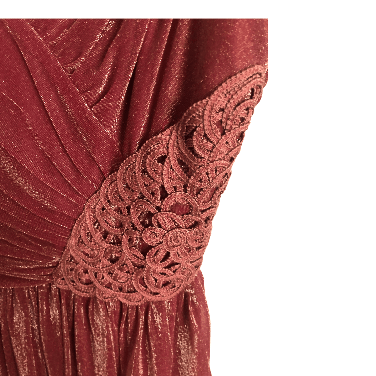 John Charles Vintage Lurex Embroidered Sleeveless Cocktail Party Dress Dusky Pink Gold Glitzy Glitter UK Size 12-14 - Ava & Iva