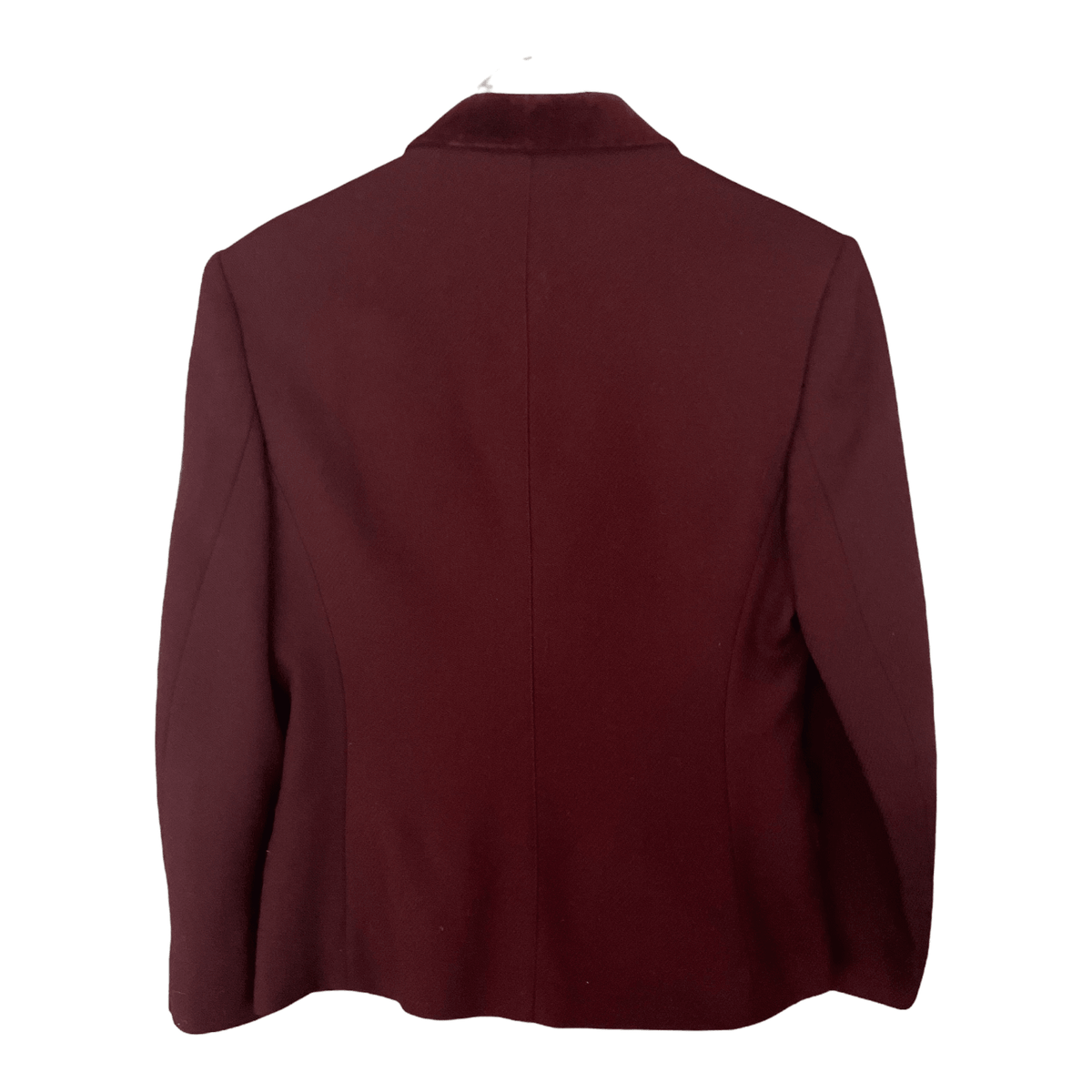 Jaeger Vintage Jacket with Velvet Collar Burgundy 100% Wool UK10/12 - Ava & Iva