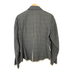 Kenzo Cotton Linen Mix Jacket Grey Blue Stripes with Floral Detail.  FR38 UK Size 8 - Ava & Iva