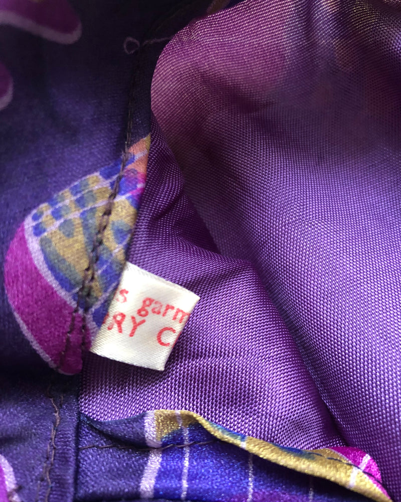 Alexander Clare Vintage Chiffon 3/4 Sleeve Maxi Dress Purple Multi Butterfly Print UK Size 8-10 - Ava & Iva