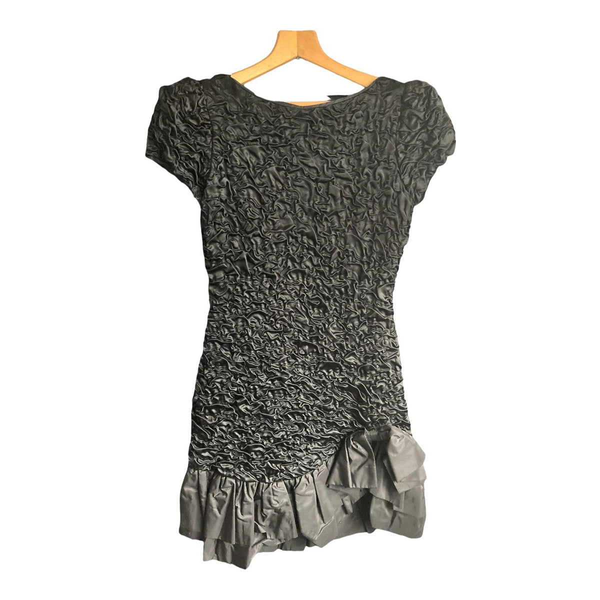 Caroline Charles Silk Black Short Sleeved Dress UK Size 14 - Ava & Iva